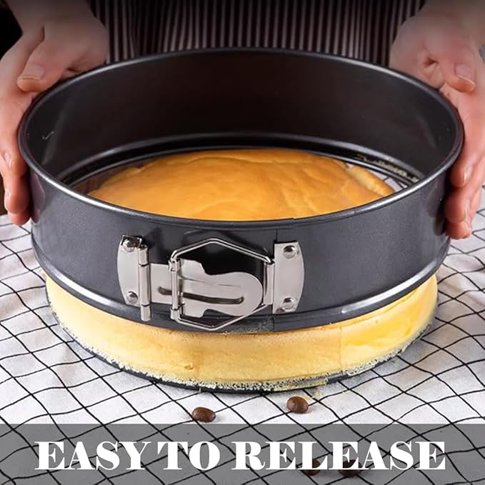 Tellshun 10 Inch Springform Pan Tin With 50Pcs Parchment Paper Nonstick Baking Mold Round Leakproof Removable Bottom Bakeware for Cake Cheesecakes Pie Pizza and Quiches