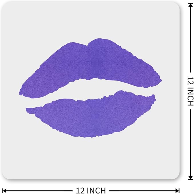 MAGJUCHE Lip Stencil 12 Inches, Reusable Kiss Stencil for Painting DIY Crafts Decor