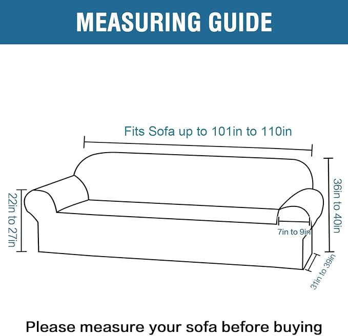 H.VERSAILTEX Stretch Extra Large Sofa Covers Sofa Slipcovers - Image 2