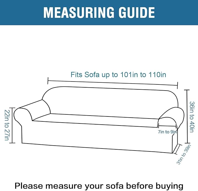 H.VERSAILTEX Stretch Extra Large Sofa Covers Sofa Slipcovers - Image 2