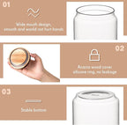 Irenare 16 Pcs 17 oz/ 500 ml Glass Canister Food Airtight Sealed Clear Borosilicate Glass Storage Jars with Lids Kitchen Spice Containers for Serving Coffee Sugar Tea Beans Candy Nuts Pantry (Wood)