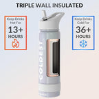 Coldest Insulated Water Bottle with Straw Lid - Stainless Steel Metal Insulated Bottle for Men & Women (Supernova Silver Glitter, 24 oz)