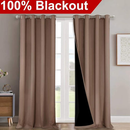 NICETOWN 100% Blackout Curtains Thermal, Noise Reduction and Privacy Curtains - Image 2