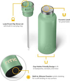RTIC 16oz Journey Bottle Metal Stainless Steel Vacuum Insulated, BPA Free, Reusable, for Water, Hot and Cold Drinks, Travel, Sports, Camping, Sage