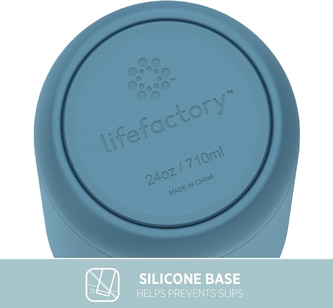 Lifefactory 24-Ounce Stainless Steel Vacuum-Insulated Sport Bottle, Dark Denim