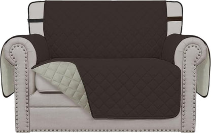 Easy-Going Reversible Couch Cover, Chair 30 in, Chocolate/Beige | Machine by Easy-Going
