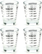 Shot Glasses Measuring cup Liquid Heavy Glass Wine Glass Espresso Shot Glass 26-Incremental Measurement 1 OZ 4 Features 45ML (4 pack-black 30ml)