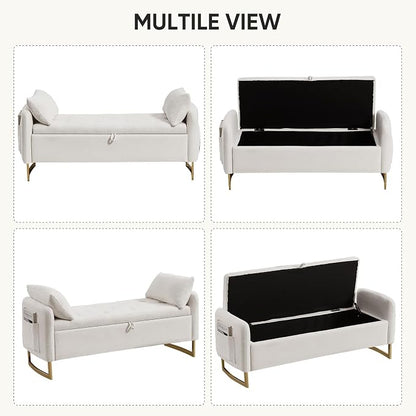 48" End of Bed Bench, Modern Storage Benches - Image 7