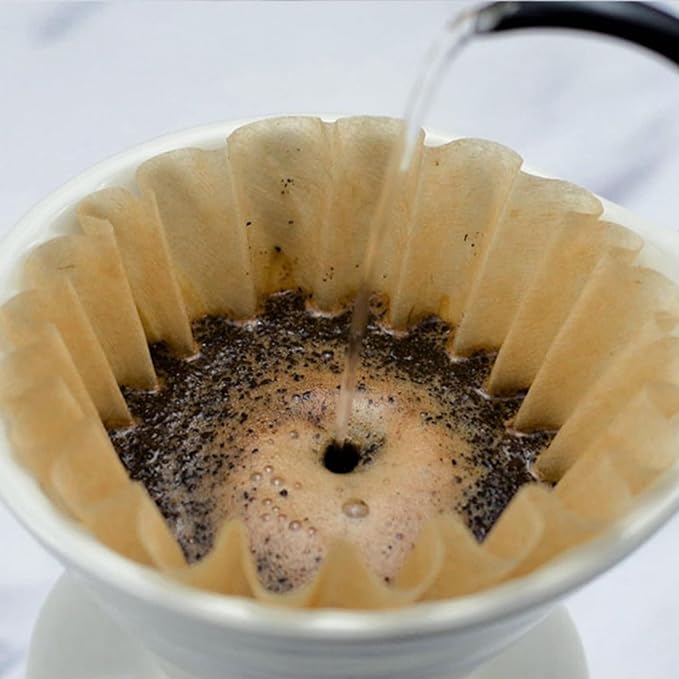 100 Pack 1-4 Cup Coffee Filters, Disposable Basket Coffee Filter for A Good Brew - Efficient and Convenient Small Coffee Filters 1 Cup - Eco-friendly and Biodegradable (Natural-1, 155/45)