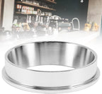 57.5MM Espresso Dosing Funnel, 304 Stainless Steel Coffee Dosing Ring Catcher Ring, Universal Coffee Dosing Ring Replacement for Home Coffee Machine Tools(Silver)