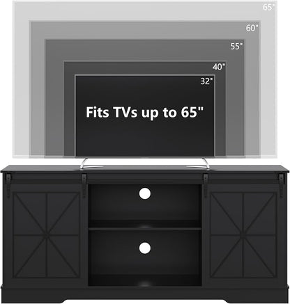 Farmhouse TV Stand for 65/60/55 Inch Tvs, Rustic Entertainment Center - Image 2