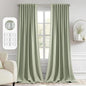 MIULEE Sage Green Back Tab Blackout Curtains 52x102 Inch Long 2 Panels Set | by MIULEE