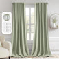 MIULEE Sage Green Back Tab Blackout Curtains 52x120 Inch Long 2 Panels Set | by MIULEE