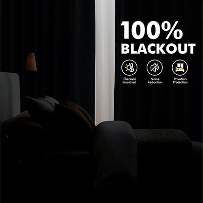 MIULEE 100% Blackout Linen Curtains 42 x 72 Inch Cream Beige 2 Panels | Thermal - Image 2
