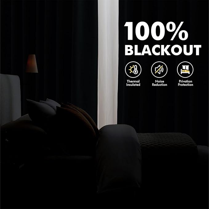 MIULEE 100% Blackout Linen Curtains 42 x 72 Inch Copper Brown 2 Panels | - Image 2