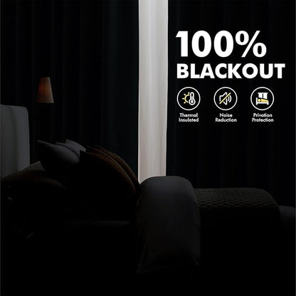 MIULEE 100% Blackout Linen Curtains 42 x 84 Inch Stone Blue 2 Panels | Thermal - Image 2