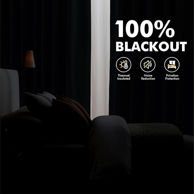 MIULEE 100% Blackout Linen Curtains 42 x 63 Inch Dusty Rose Pink 2 Panels | - Image 2