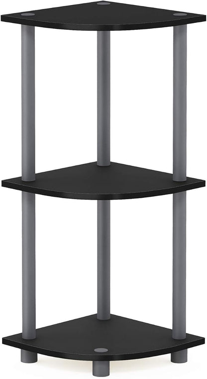Furinno TURN-N-TUBE Corner Shelf, 3-Tier Corner Bookshelf, Display Storage - Image 6