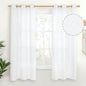 YoungsTex White Linen Semi Sheer Curtains 42 X 63 Inch Length 2 Panels | Light by YoungsTex
