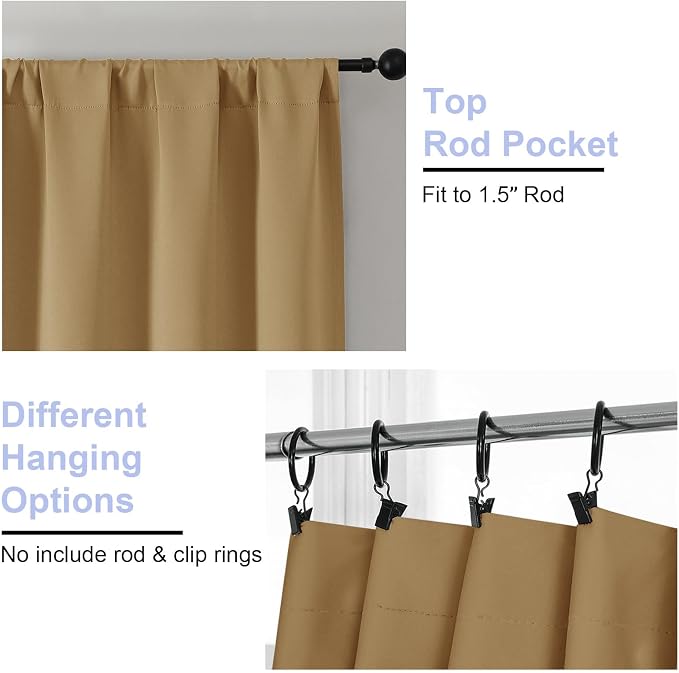 Simplebrand Ava Gold Blackout Curtains - Image 4