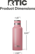 RTIC 16oz Journey Bottle Metal Stainless Steel Vacuum Insulated, BPA Free, Reusable, for Water, Hot and Cold Drinks, Travel, Sports, Camping, Dusty Rose