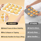 FUNBAKY Silicone Muffin Pans for Baking, Metal Reinforced Frame 12 Cups Regular Size Silicone Cupcake Pan Nonstick Muffin Tin for Baking Muffin, Cupcake, Frittatas,BPA Free, Dishwasher Safe