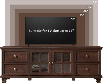 SAVOR LIFE Farmhouse TV Stands for Living Room, Wood TV Console - Image 4