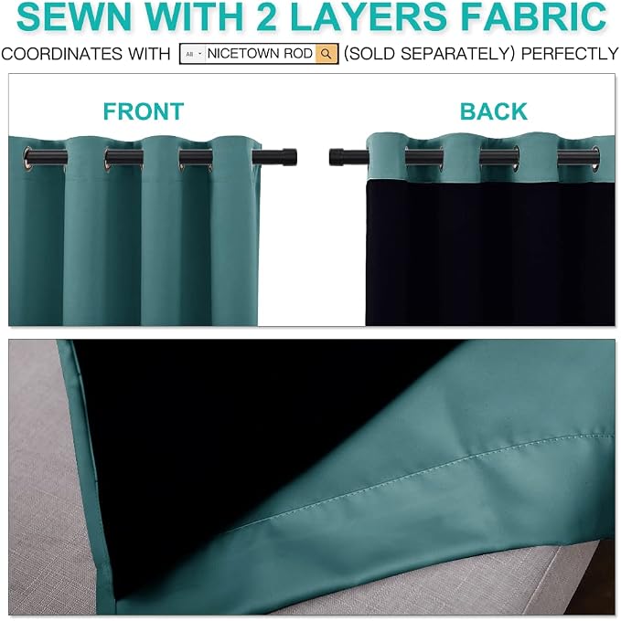 NICETOWN Full Shade Curtain Panels, Pair of Energy Smart & Noise Blocking Out - Image 4
