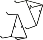 MyGift Matte Black Metal Triangular Coffee Mug Holder Wall Mount Display Rack Mug Organizer with 3 Hooks, Set of 4