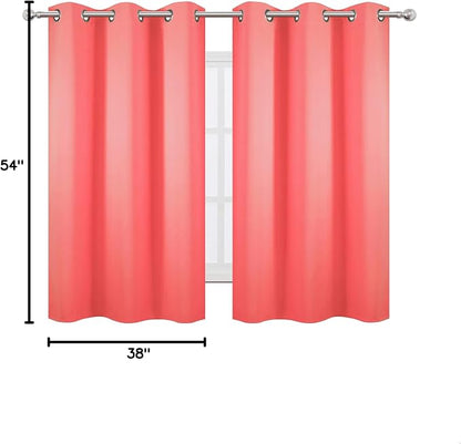 Blackout Curtains 38 x 54 inch/Coral Curtains Set of 2 Panels/Thermal Insulated - Image 10