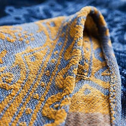 Bohemian Throw Blanket for Couch，Colorful Chenille Tassels Boho Woven Hippie - Image 7