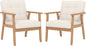 Modern Accent Chairs Set of 2, Upholstered Linen Fabric Leisure Chairs by Unknown
