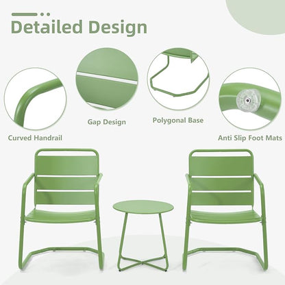 MELLCOM 3 Piece Patio Set, Small Patio Furniture Set - Image 3