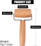 Small Rolling Pin, Wooden Dough Roller, Non-Stick Pizza Roller, T Type Rolling Pins for Kitchen Baking, Pizza Dough Press (2.8 * 5.1 inch)