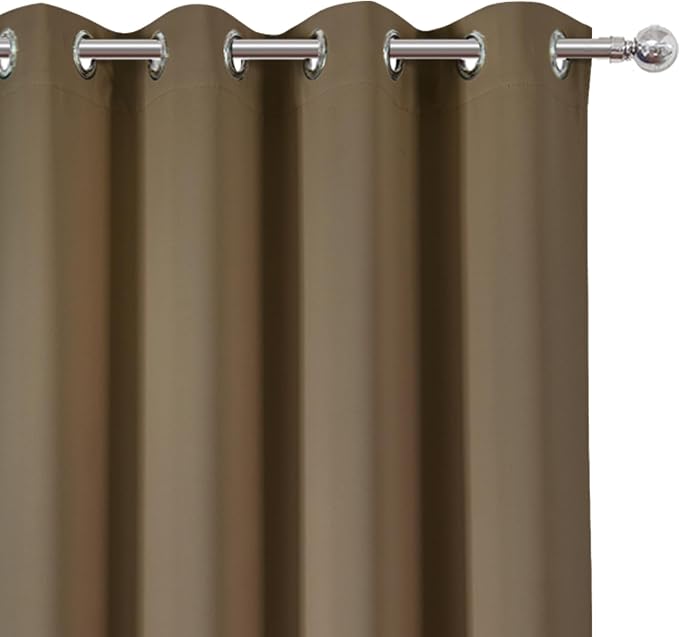 Blackout Curtains 52 x 84 inches Long Brown Curtains Set of 2 Panels Thermal - Image 6