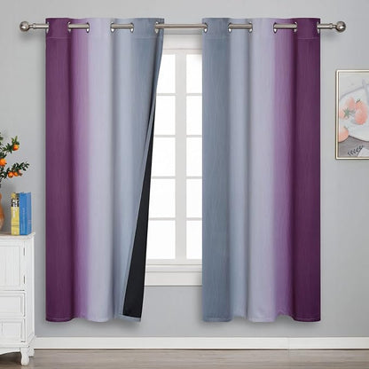 Purple and Grey Ombre Blackout Curtains by ESTELARTEXTILER