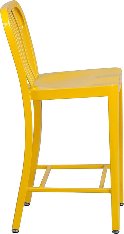 Flash Furniture Commercial Grade 24" High Yellow Metal Indoor-Outdoor Counter - Image 10