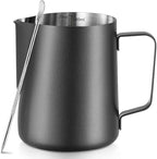 Frothing Milk Pitcher, 20 oz/600 ml Stainless Steel Frothing Milk Jug with Latte Art Pen,with Internal Measurements, for Cappuccino, Espresso and More