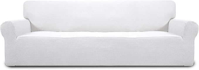Easy-Going Stretch 4 Seater Oversized Sofa Couch Cover Snow White | 1-Piece by Easy-Going