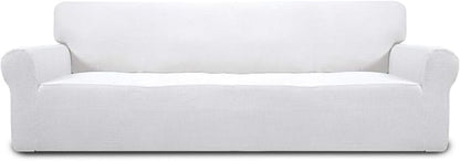 Easy-Going Stretch 4 Seater Oversized Sofa Couch Cover Snow White | 1-Piece by Easy-Going