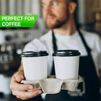 Smygoods White Disposable Paper Coffee Cups with Lids (10 OZ, 100 Count) For Hot Beverages, Tea, Espresso, Cocoa - To Go Drink Containers, Café & Office