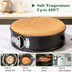 Tellshun 9 Inch Springform Pan Tin with 50pcs Parchment Paper Cheesecakes Baking Mold Round Leakproof Nonstick Removable Bottom Bakeware for Pie Cake Pizza and Quiches