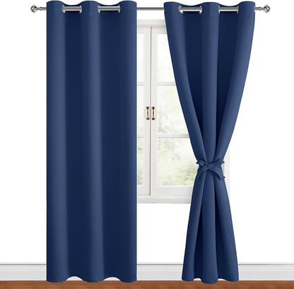 Blackout Curtains for Bedroom, 42 x 84 Inches Long, 2 Panels | Thermal by Hiasan
