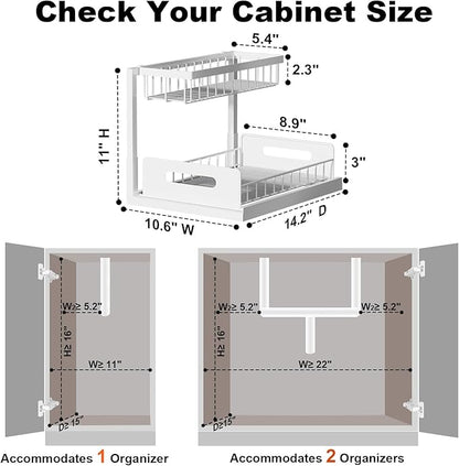 REALINN Under Sink Organizer, Pull Out Cabinet Organizer 2 Tier Slide Out Sink - Image 2