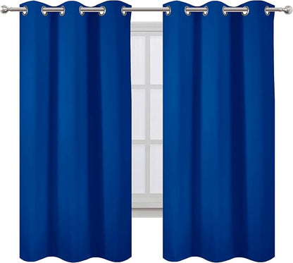 Royal Blue Thermal Blackout Curtains/42 x 72 Inch/Set of 2 Panels Room - Image 2