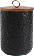 Kitchen Canisters for Countertop, Ceramic Coffee Canisters with Airtight Lids Food Storage Jars Sugar Container for Kitchen Counter Tea, Coffee Beans, Spice (#001Black-44oz/1300ml)
