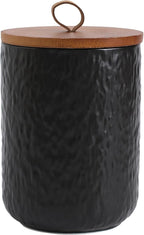 Kitchen Canisters for Countertop, Ceramic Coffee Canisters with Airtight Lids Food Storage Jars Sugar Container for Kitchen Counter Tea, Coffee Beans, Spice (#001Black-44oz/1300ml)