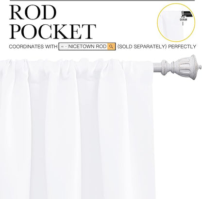 NICETOWN White Bedroom Curtain Panels - Image 3