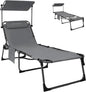 KingCamp Tanning Chair with Face Hole, Lounge Chairs Outdoor Folding Comfy by KingCamp