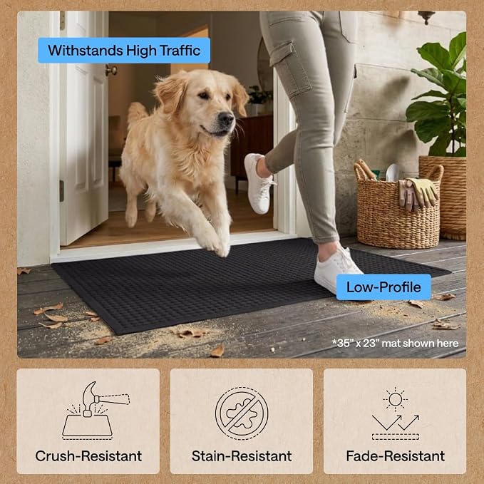 GORILLA GRIP® Ultra Absorbent Front Door Mat Outside Entrance, Traps Dirt and - Image 5